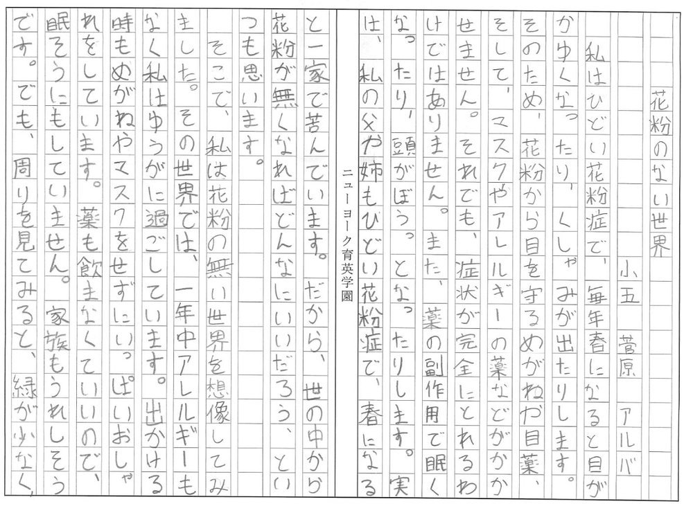 Alba Sugahara 直筆原稿 1枚目