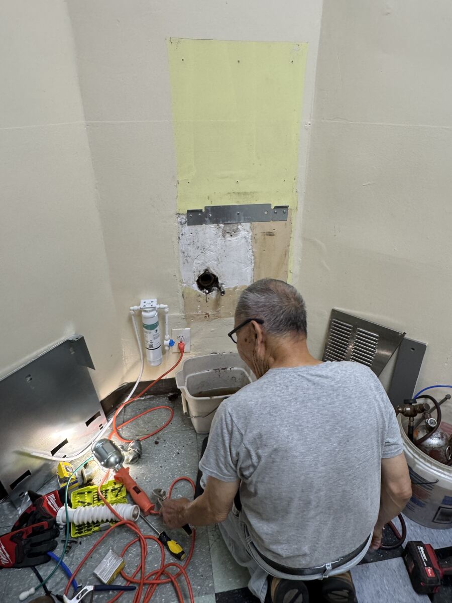 配管の作業