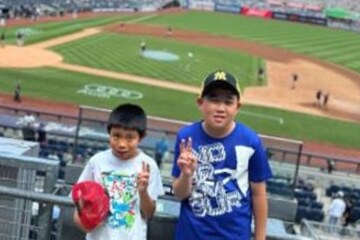 ヤンキースタジアムでの2人