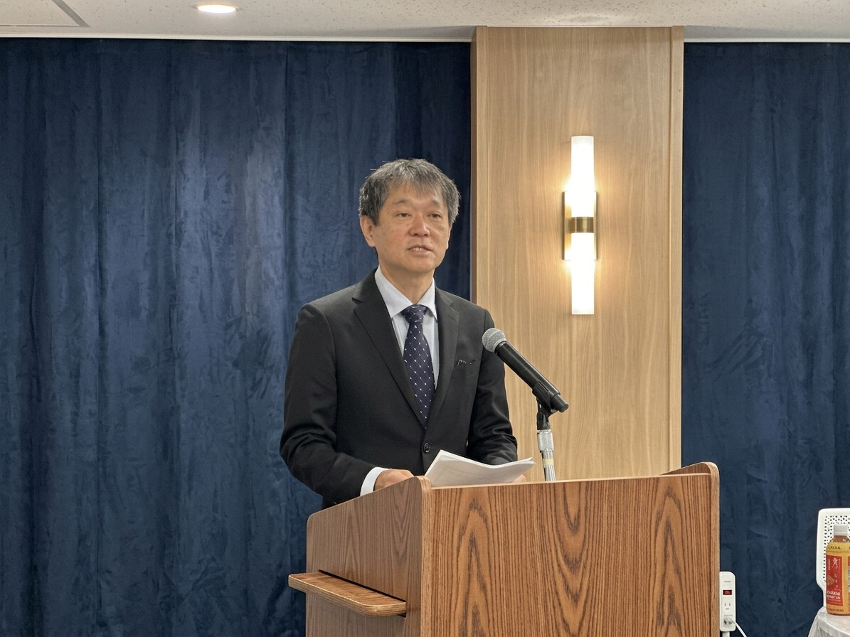 Satoshi Katahira, Ambassador and Consul General of Japan in New York, delivering the keynote speech