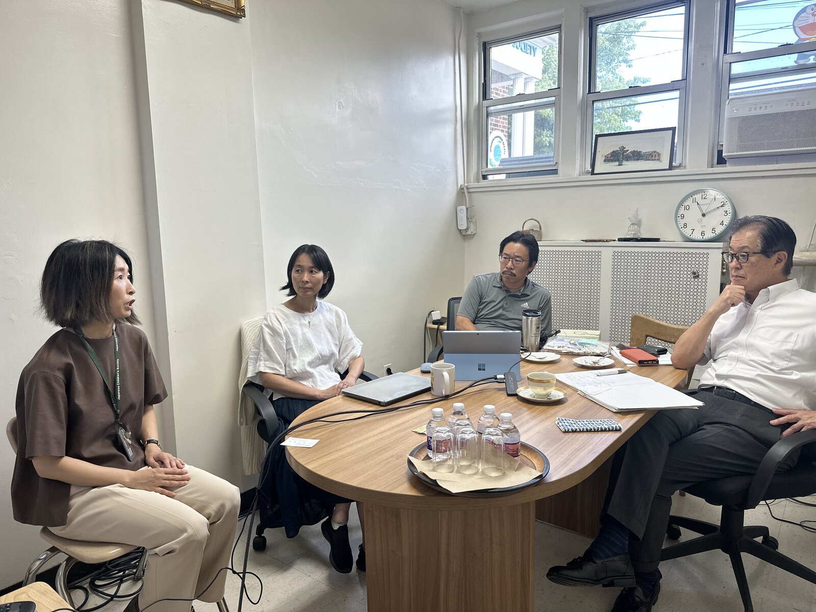 A discussion with faculty and staff at the New Jersey campus